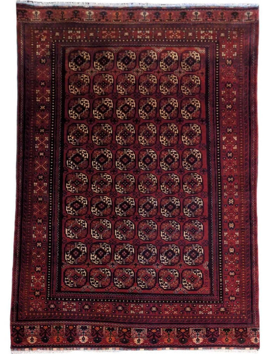 250 x 150 cm Afghan khan very fine Tribal Red Rug - Rugoutlet