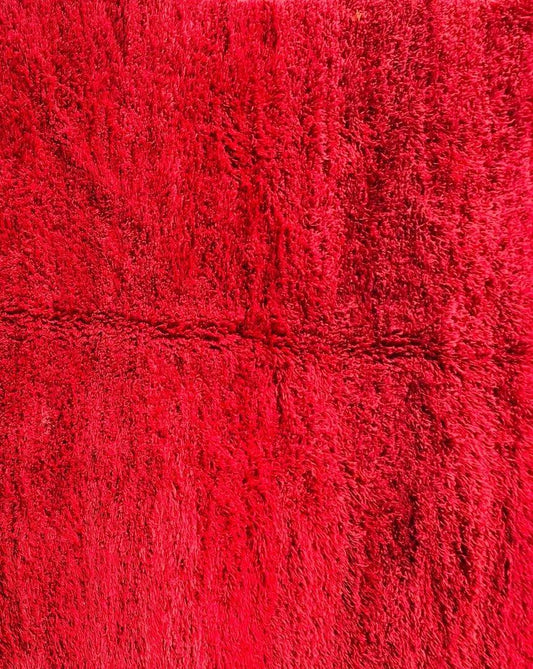 270 x 190 cm Moroccan Berber Beni Ourain Tribal Red Rug - Rugoutlet