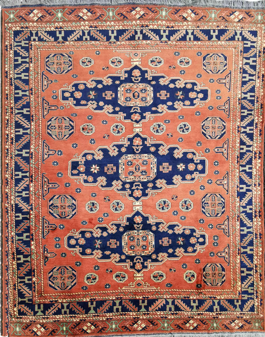 A traditional Afghan wool rug