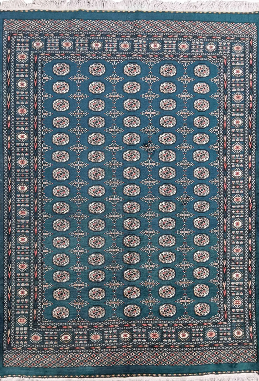 A traditional Bukhara wool rug