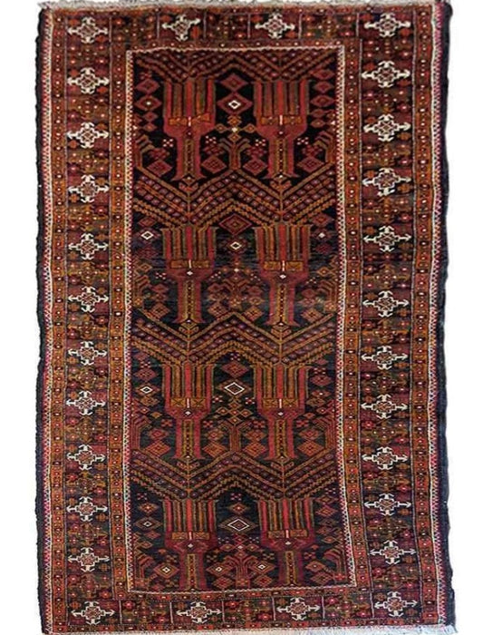 283 x 123 cm Persian Baluch Tribal Red Large Rug - Rugoutlet