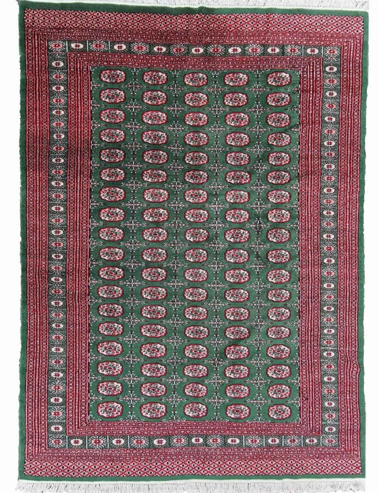 285 x 190 cm Bukhara Traditional Green Large Rug - Rugoutlet
