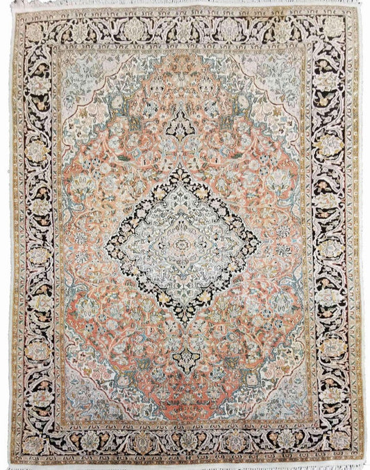 288 x 181 cm Kashmir silk Traditional Orange Large Rug - Rugoutlet