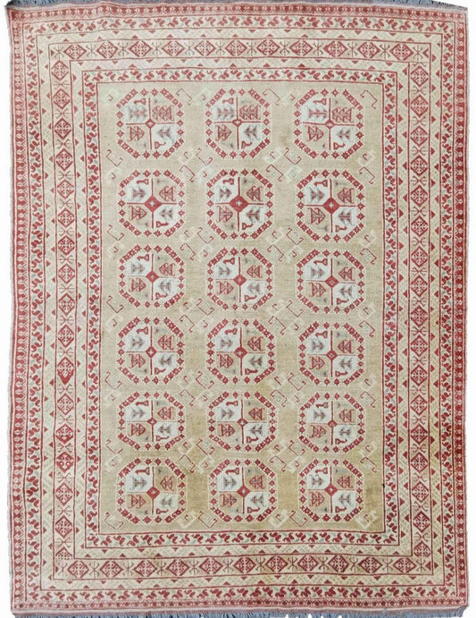 290 x 198 cm Turkomen Traditional Yellow Large Rug - Rugoutlet