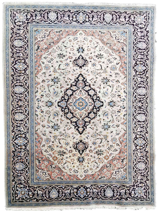 294 x 192 cm Kashan Traditional Beige Large Rug - Rugoutlet