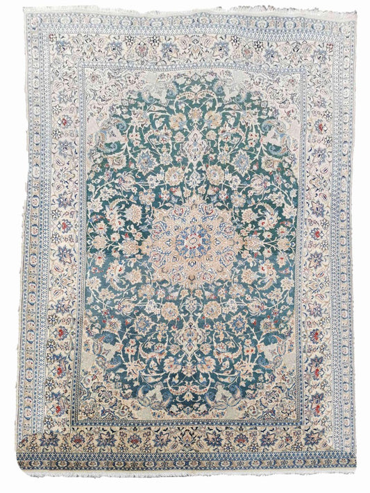 300 x 170 cm Nain 6 La Traditional Green Large Rug - Rugoutlet