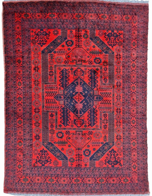 300 x 200 cm Afghan Khan Tribal Tribal Red Large Rug - Rugoutlet