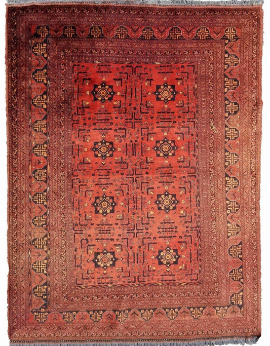 300 x 200 cm Afghan KhaNew wool Tribal Red Large Rug - Rugoutlet