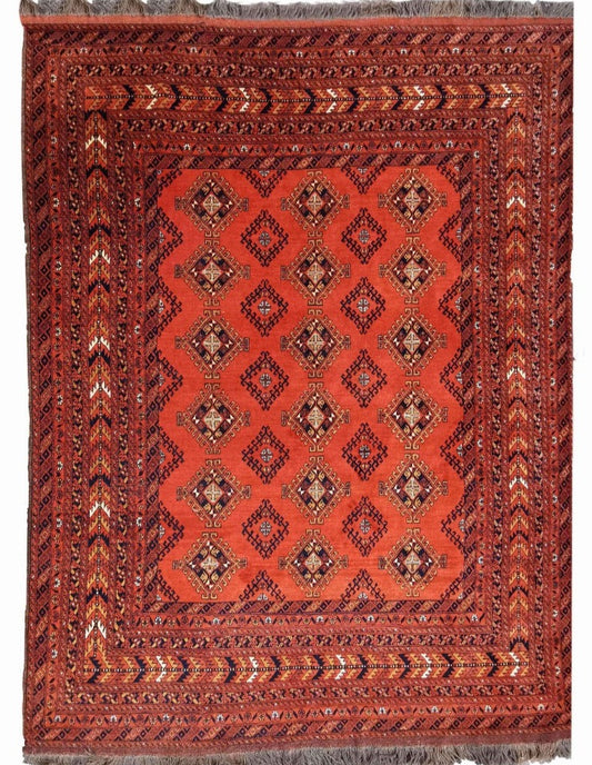 300 x 200 cm Handwoven Afghan Khan Tribal Red Large Rug - Rugoutlet