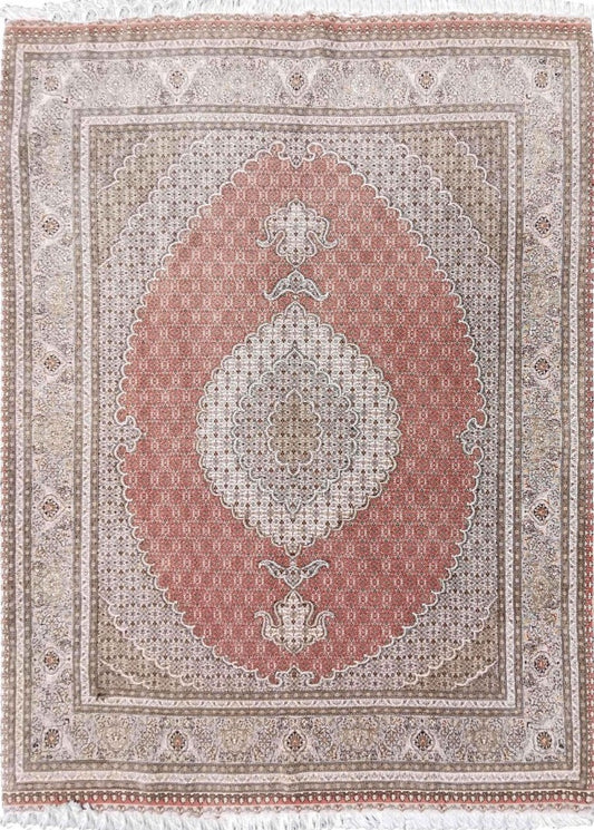300 x 200 cm Tabriz Mahi Silk & Wool Traditional Red Large Rug - Rugoutlet