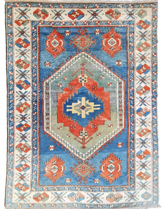 300 x 200 cm Turkish Karz Traditional Blue Large Rug - Rugoutlet
