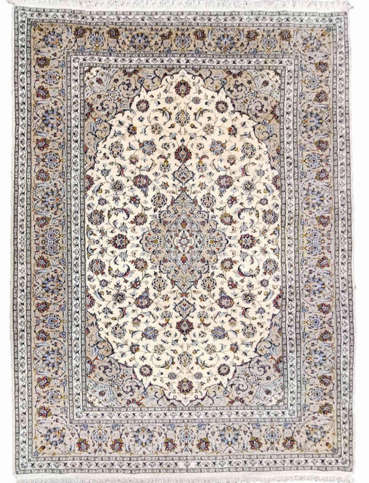 305 x 205 cm Kashan Traditional Yellow Large Rug - Rugoutlet