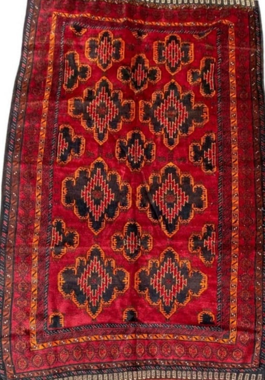 307 x 175 cm Old Afghan Tribal Red Large Rug - Rugoutlet