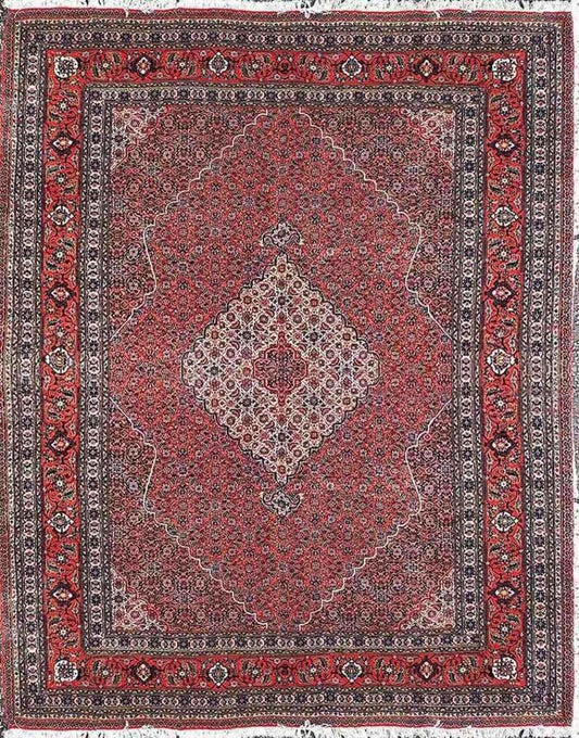 330 x 226 cm Fine Persian Bidjar Red Traditional Red Large Rug - Rugoutlet