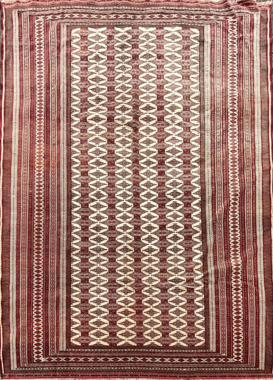 340 x 243 cm Perian Turkaman Silk Tribal Red Large Rug - Rugoutlet
