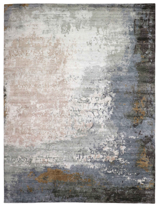 350x250 cm Indian Viscose Beige Rug-840234 - Rugoutlet