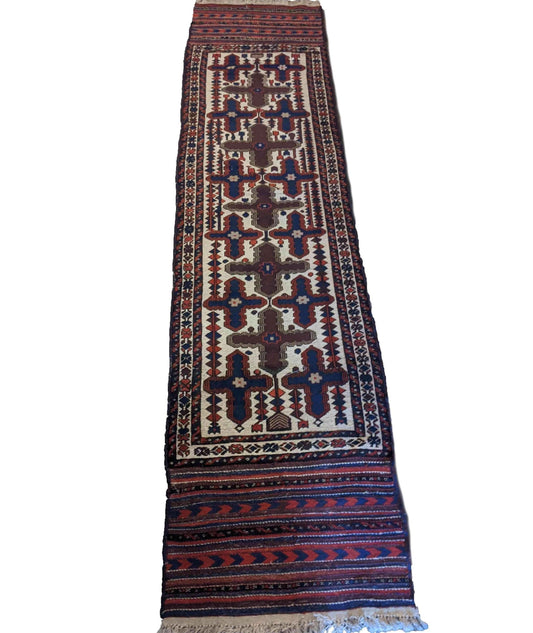 358 x 87 cm Mushwani Tribal Red Rug - Rugoutlet