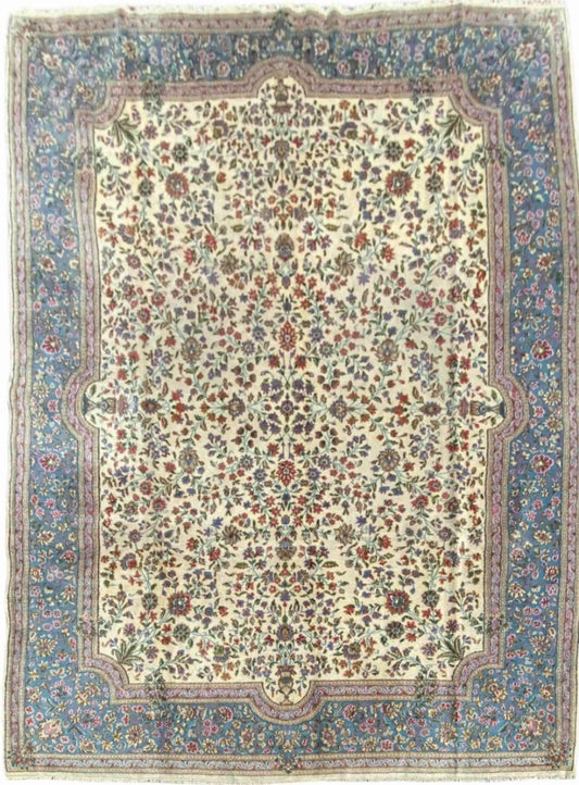 366 x 260 cm Persian Kerman Traditional Yellow Rug - Rugoutlet