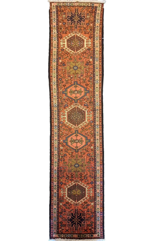 385 x 75 cm Karajeh Traditional Red Rug - Rugoutlet