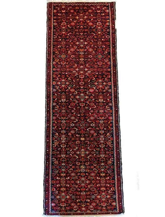 390 x 77 cm Persian Hamadan Traditional Red Rug - Rugoutlet