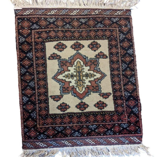 52 x 63 cm Persian Baluch Tribal Red Small Rug - Rugoutlet