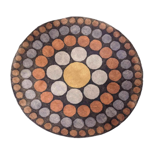 134 x 134 cm Contemorary Handtufted Round Brown Rug - Rugoutlet