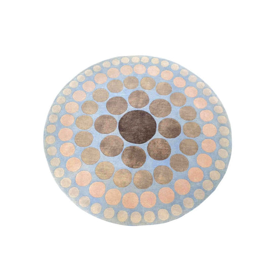 134 x 134 cm Handtufted Round Baby Blue Rug - Rugoutlet