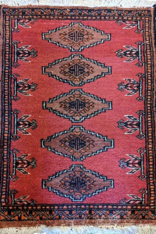 68 x 45 cm Pakistan Bukhara Red Small Rug - Rugoutlet