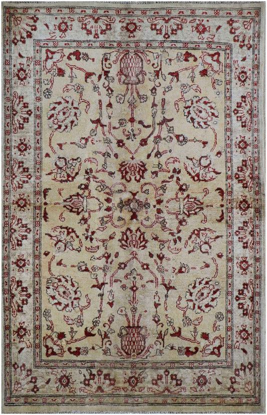 177x122 cm Ziegler Tribal Wool Rugs Hand Knotted Brown - Rugoutlet