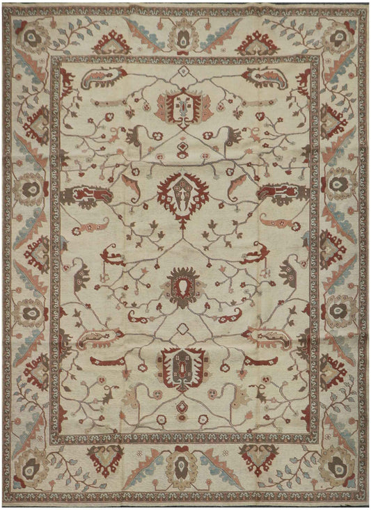 293x128 cm Fine Kilim Sumak Ziegler Tribal Wool Rug Handmade Brown Grey - Rugoutlet