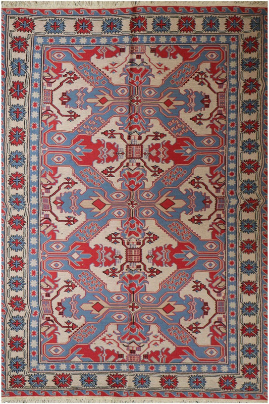 203x143cm Kazak Kilim Sumak (Soumak) 6884 - Rugoutlet