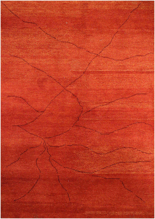 200 x 145 cm Gabbeh Tribal Wool Rug Hand-Knotted Red Colour - Rugoutlet
