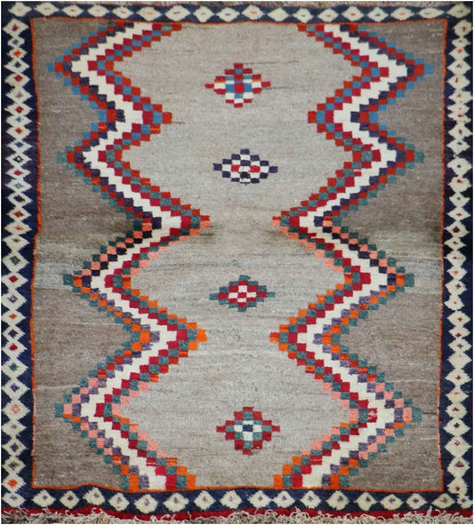 179x122 cm Gabeh Tribal Wool Rugs Hand Knotted Beige Brown - Rugoutlet
