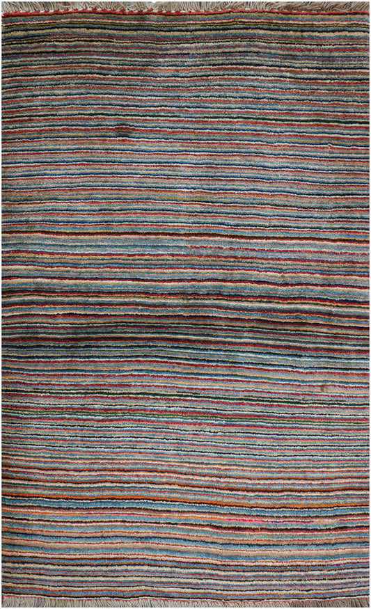 155 x 106 cm Gabbeh Tribal Wool Rugs Handmade Multi-coloured - Rugoutlet