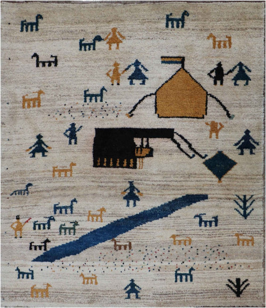 103 x 95 cm Gabbeh Tribal Wool Rug - Rugoutlet