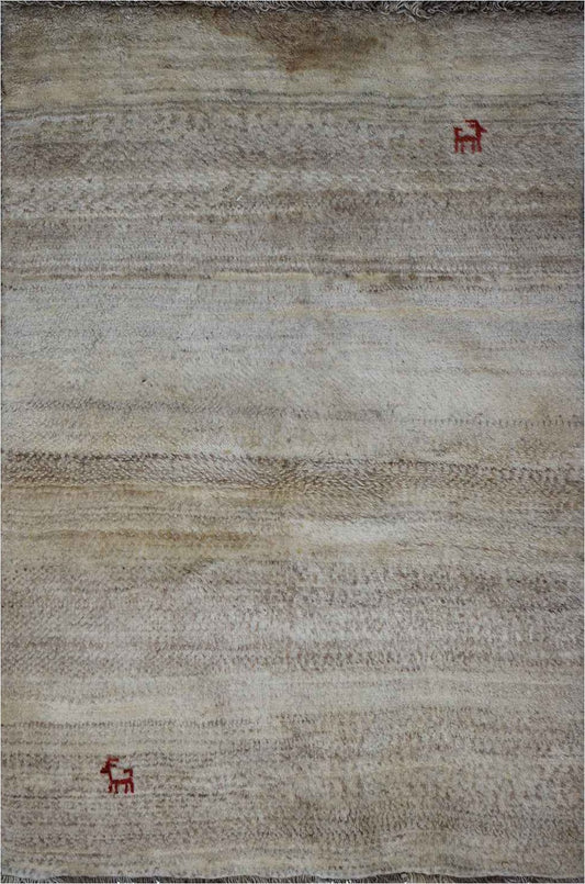 156 x 98 cm Gabbeh Tribal Wool Rugs Handmade Brown Colour - Rugoutlet