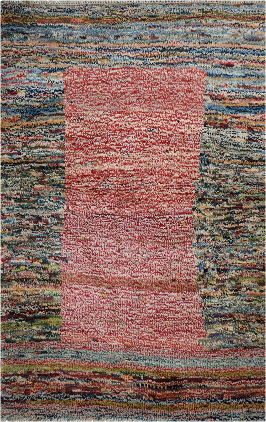 120x90 cm Handmade Tribal Gabbeh multi-coloured wool rug - Rugoutlet