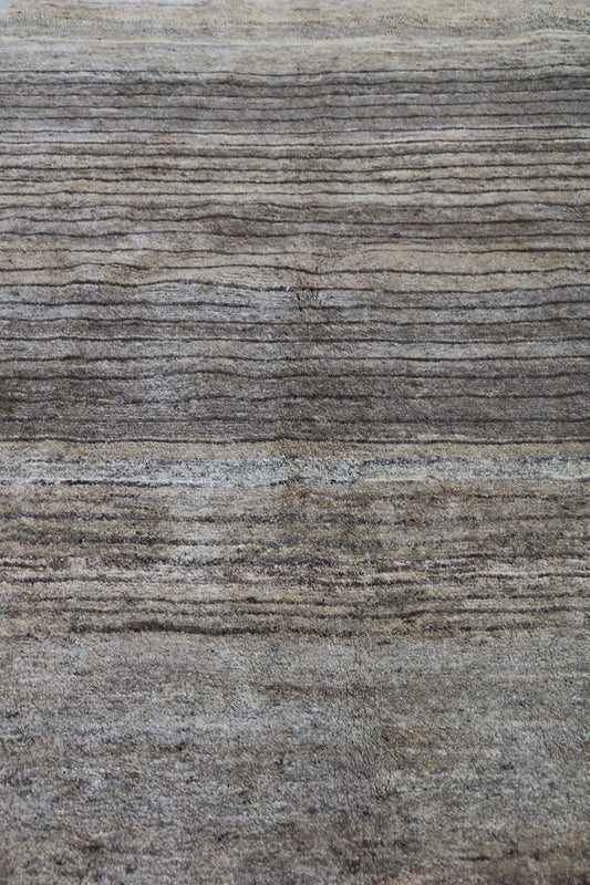 Close-up view of a Gabbeh Tribal Wool Gray Rug