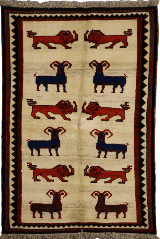 A Persian Gabbeh Tribal Wool Rug