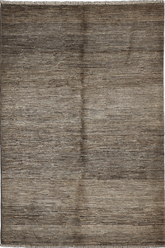 A rectangular Gabbeh Tribal Wool Rug with a mix of grey and cream hues, featuring a traditional hand-knotted design.