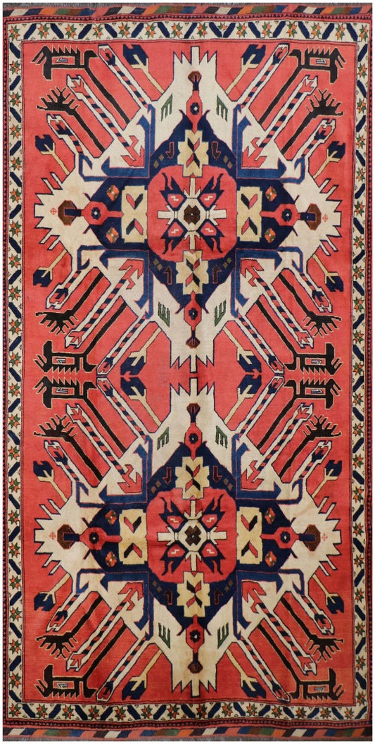 A vibrant Afghan Karegah wool rug