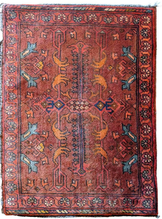 75 x 60 cm Persian Baluch Sadel Bag Tribal Red Small Rug - Rugoutlet