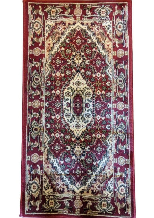 92 x 51 cm Turkomen Tribal Red Rug - Rugoutlet