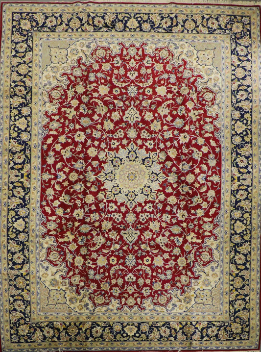A detailed image of a Persian Isfahan rug