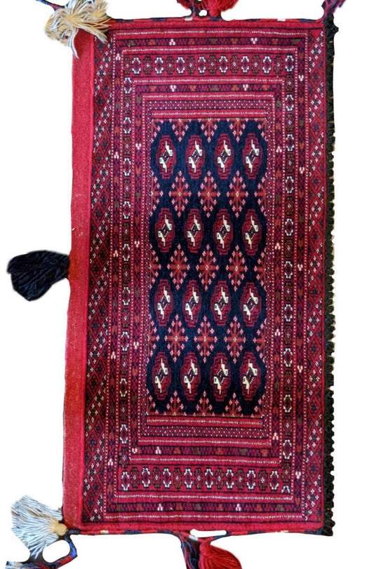 95 x 53 cm Turkomen Coushion bag Tribal Red Small Rug - Rugoutlet