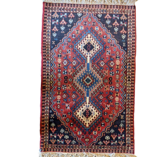 97 x 62 cm Persian Yalameh Tribal Red Small Rug - Rugoutlet