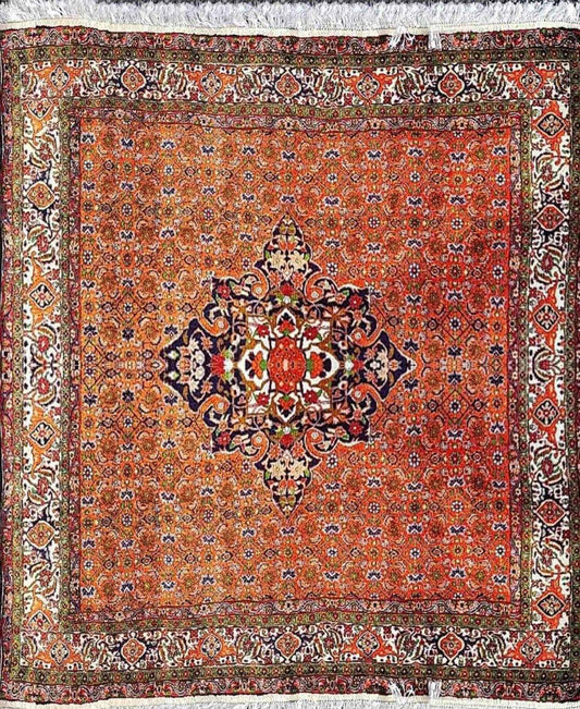 165 x 153 cm persian bijar Traditional Orange Rug - Rugoutlet