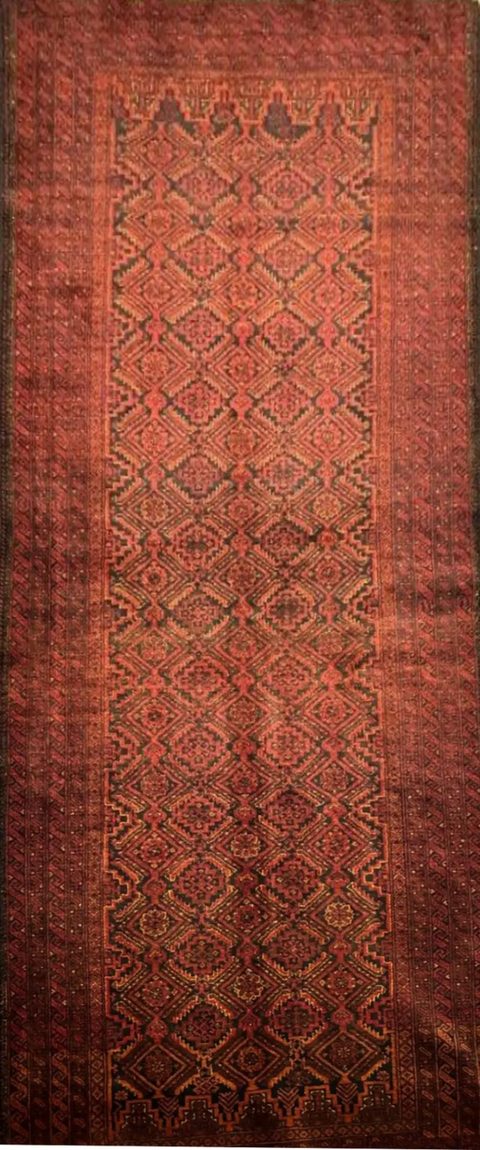 Persian Wool Old Baluch Rug 233 x 114 cm (7.64 x 3.74 ft)