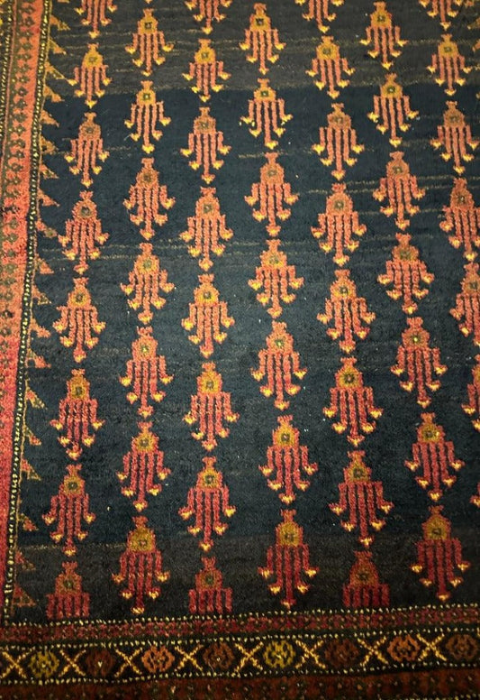 275 x 125 cm Fine Persian Old Baluch Rug Hand-Knotted Orange & Yellow Colour - Rugoutlet