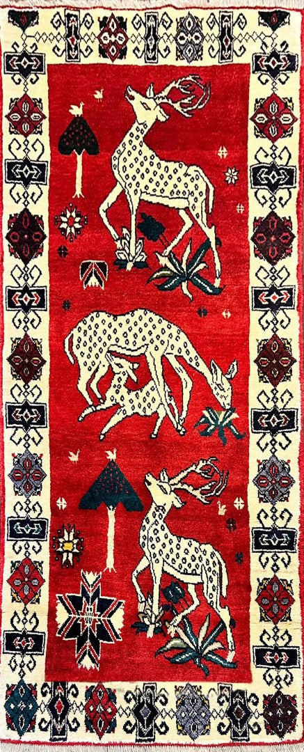 225 x 101 cm Festive tribal Persian Qashqai rug - Rugoutlet